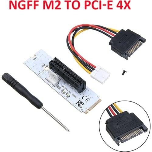 Mayitr 1pc NGFF M2 to PCI-E 4X 1X Slot Riser Card M Key SSD Port to PCI-E Adapter For Windows Systems Linux Mac