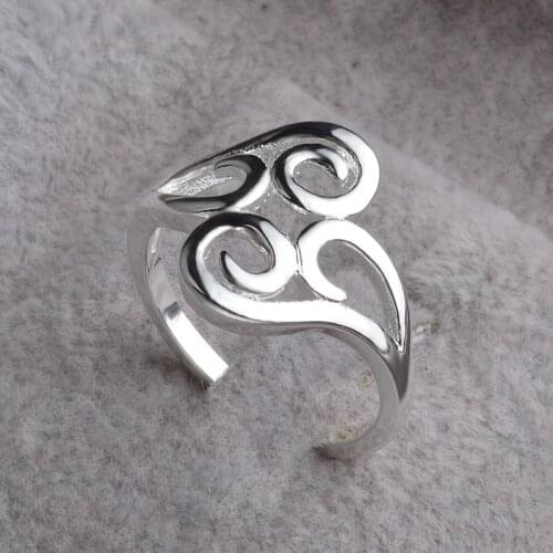 Fashion Elegant 925 Sterling Silver Rings For Women Engagement Jewelry Hollow Out Finger Rings For Female Bijoux