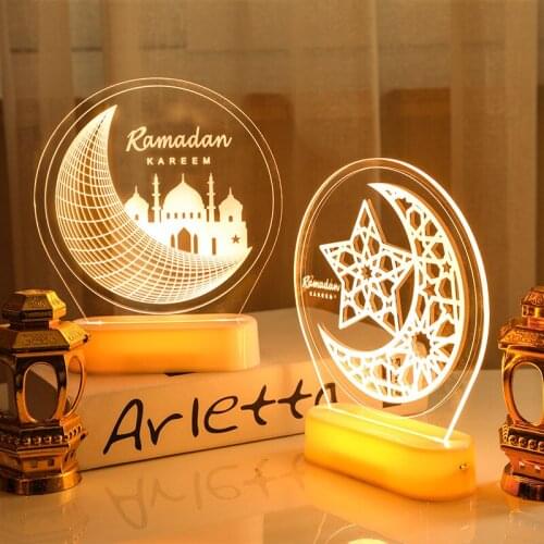 Muslim Festival Light Ramadan Decorations Eid Mubarak Castle Sesame Oil Moon LED Hanging Lamp Palace Arab Islam Party Supplies