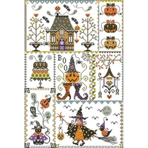 Halloween girl flowers patterns Counted Cross Stitch 11CT 14CT 18CT DIY Chinese Cross Stitch Kits Embroidery Needlework Sets