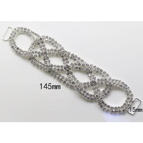 NEW 10pcs/Set 145MM high quality Silver Crystal Rhinestone Bikini buckle Diamond bikinis woman swimwear rhinestone connector