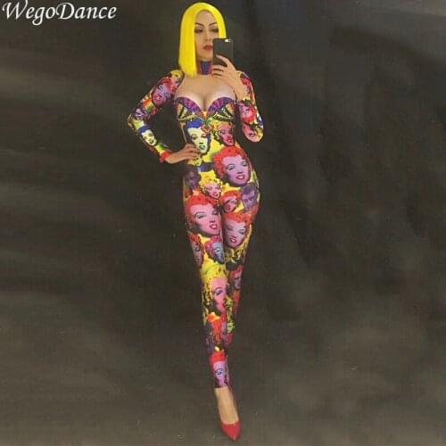 New Bling Crystals Avatar Bodysuit Diamonds Coloful Outfit Sexy Stage Dance Performance Women Costume Singer Birthday Wear