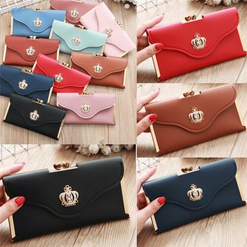 New Fashion Lady Women PU Leather Envelope Clutch Wallet Long Card Holder Case Purse Handbag