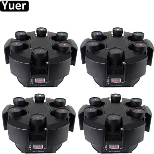 4Pcs/Lot DMX512 RGB Beam DJ Disco 6 Heads Moving Head Laser Projector Party Holiday Christmas Wedding Dance Stage Lighting
