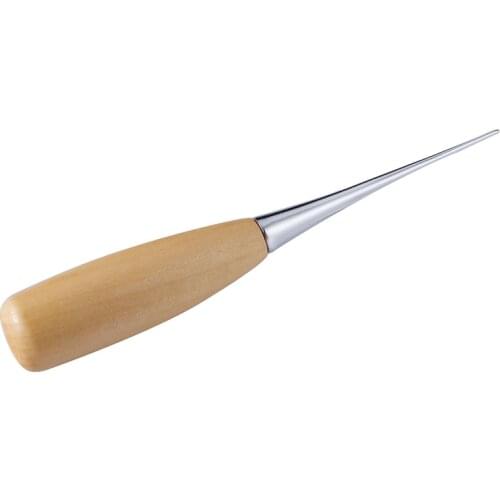 Nonvor 1Pcs Professional Leather Wood Handle Awl Tools Hand Stitching DIY Cloth Leather Sharp Puncher Handcraft Sewing Needle