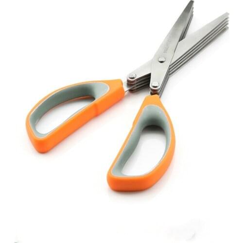 Five Layers Stainless Steel Kitchen Spices Scallion Necessary Scissors Office Shredded Paper Shredding Scissors