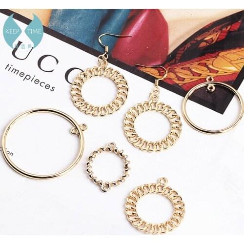 Ritoule DIY ear ornament accessory alloy simple circle chain overlapping spiral round earrings earrings material hanging piece