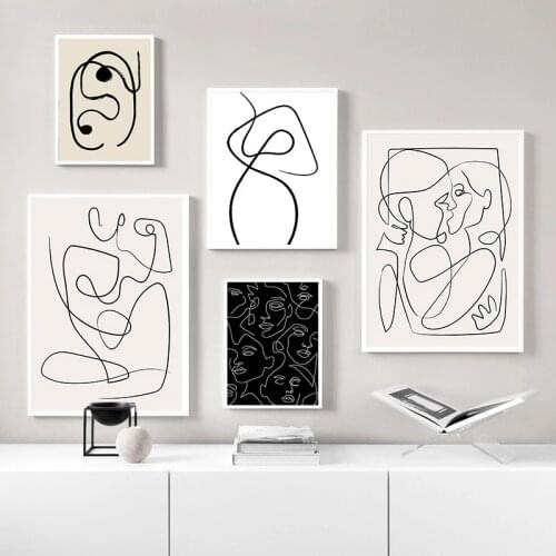 Modern Art Abstract Figure Picture Canvas Painting Wall Art Poster and Print Nordic Minimalist Home Decor for Living Room Design