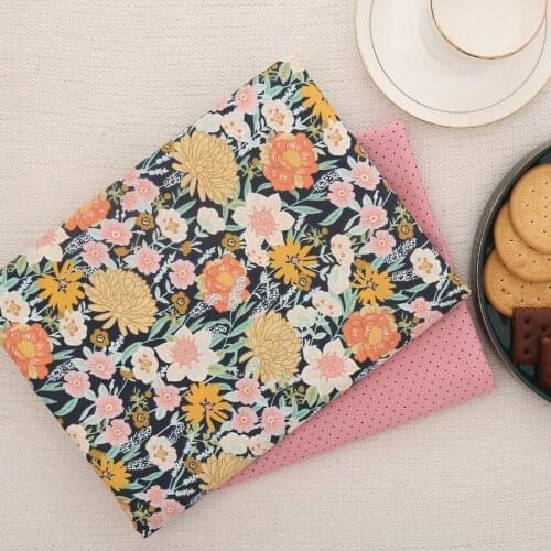 Floral Dots DIY handmade sewing craft 100% Cotton Fabric patchwork quilting home decor tissus baby dress cloth tecido tilda