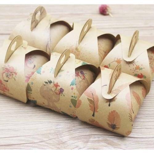 50pcs wholesale wedding gifts wrapping box vintage kraft white paper marbling candy boxes favors Package box home party suppiles
