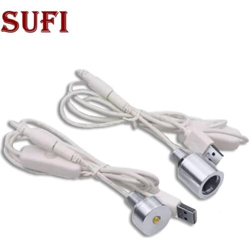 High Power 1W 3W LED Lamp Bead USB Spotlight With Switch Computer Power Bank Mobile White Red Green Blue DIY Lighting Source