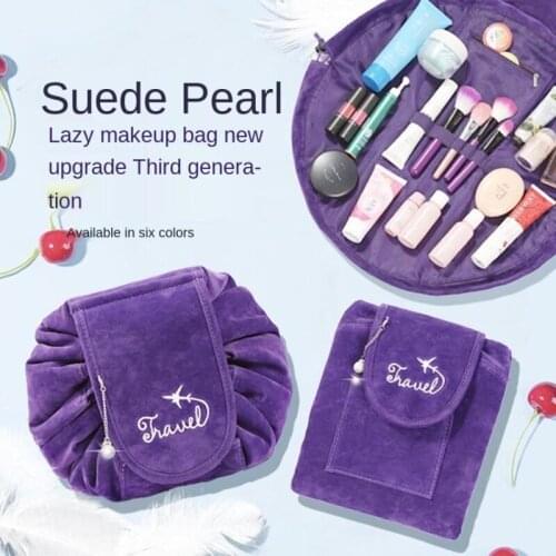 Women Drawstring Cosmetic Bag Travel Storage Makeup Bag Organizer Female Make Up Pouch Portable Waterproof Toiletry