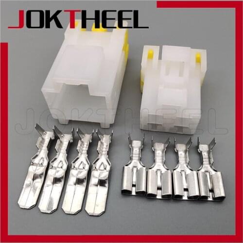 1/5/10/20 set kit assembly 4 pin male female white modified instrument plug auto electrical socket connector 7122-6040 7123-6040