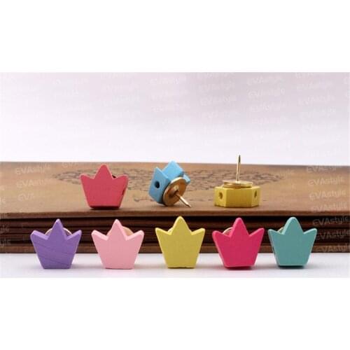 1set Cute Crown Footprints Paw Shape Pushpin Thumbtacks Decorative Cork Photo Thumb Tack Pin DIY Office Stationary Binding Pin