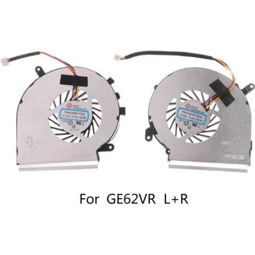 1Pair 4Pins Cooler Cooling Fan for MSI GE62VR GP62MVR GL62M Laptop CPU GPU