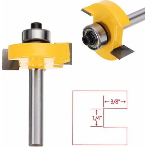 1Pcs 1/4" Shank Milling Cutter 3/8" T-slot Slotting Rabbeting Router Bit Woodworking Cutter Tool For Wood Trimming Cutter