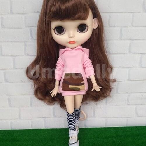 1PCS Cute Hoodies for Blyth, Azone XS S M, Licca, Blyth, Barbies, OB24, obitsu 27 Doll Clothes Accessories Girl Toy