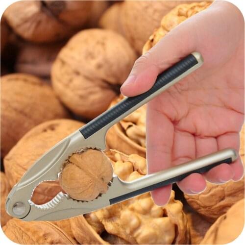 1pc Multi-Function Nut Cracker Sheller Walnut Cracker Plier Metal Opener Tool 16*4cm Stainless Steel Kitchen Tool