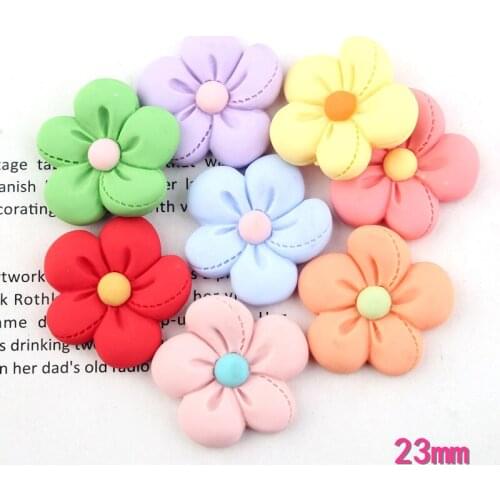 10pcs 23MM Mix DIY resin flower charms pendants kawaii flatback cabochon ornament craft decoration fashion jewelry making