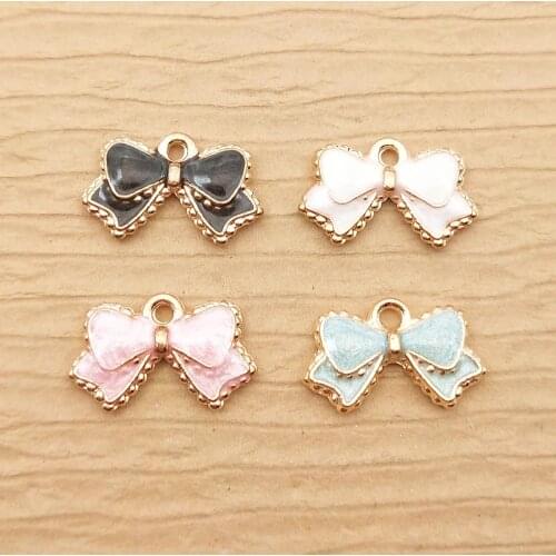 10pcs 10x16mm bowknot charm for jewelry making and crafting fashion earring pendant necklace and bracelet charm