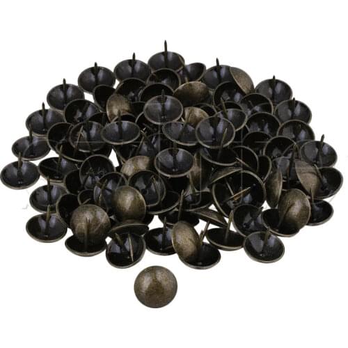 100pcs Elegant Bronzy Upholstery Nails Tacks Studs Furniture Fix Dector 25x26mm