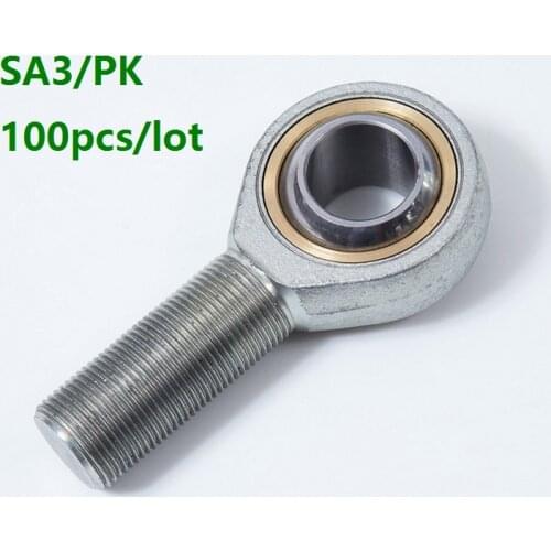 100pcs/lot SA3/PK 3mm Male Right /Left Hand Fish Eye Outer male thread metric Rod End joint Bearing shalft power tool auto parts