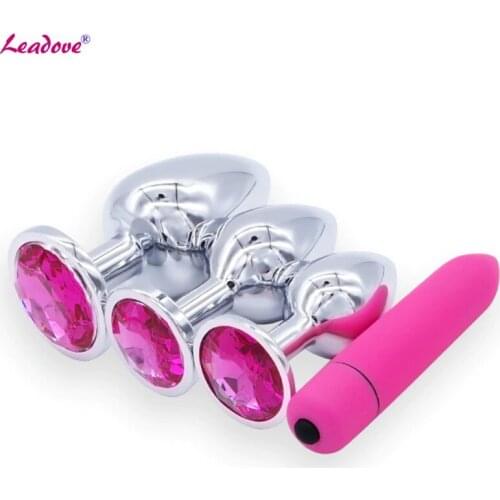 2 Types Vagina Balls Anal Plug Crystal Jewelry Round/Heart Shape Stainless Steel Butt Plug Dildo Bullet Vibrator Sex Toys