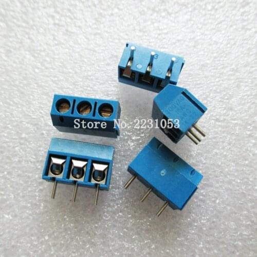 20PCS/Lot KF301-3P KF301-5.0-3P KF301 Screw 3Pin 5.0mm Straight Pin PCB Screw Terminal Block Connector