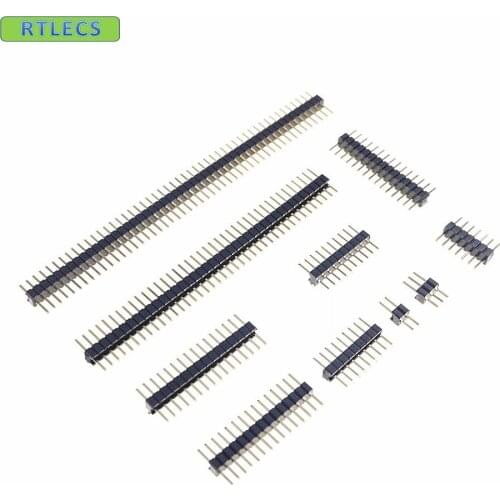 200 pcs 0.050" 1.27 mm Male PCB Header 2 3 4 5 6 7 8 10 12 13 14 15 16 20 30 40 50 Pin Through Holes Board Single Row Straight