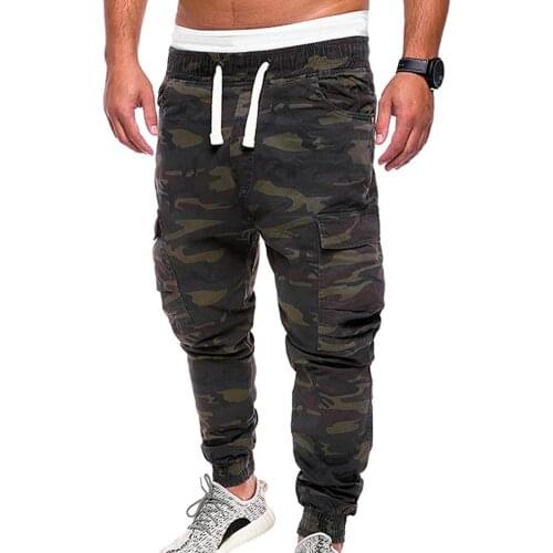 2019 Plus Size Men Camouflage Print Trousers Multi Pockets Cargo Jog Pants M-4XL New Chic
