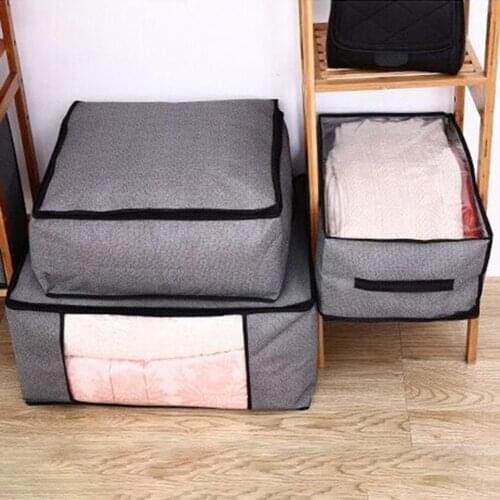 60% Hot Sales!!! Non Woven Fabric Storage Bag Quilt Clothes Blanket Pillow Storage Organizer