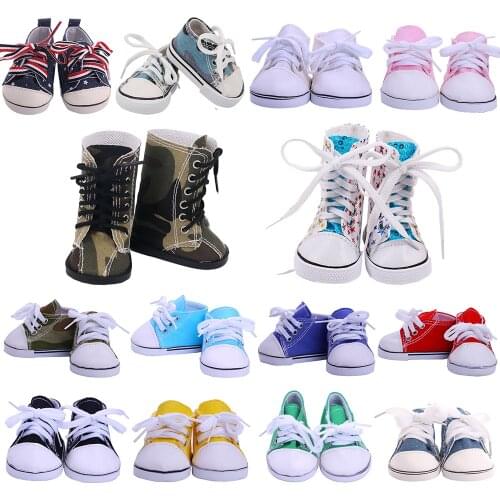7Cm Canvas Doll Shoes Clothes Accessories For 18 Inch American& 43Cm Baby New Baby Our Generation Girls Russian DIY Toys GIfts