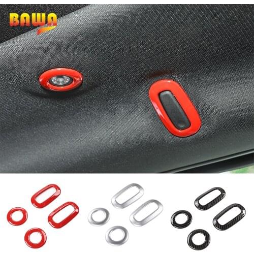 BAWA Auto Rear Reading Lights Hook Decorative Cover Kit Stickers for Jeep Grand Cherokee 2016+ Interior Mouldings Accessories