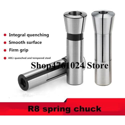 R8 Collet chuck 3mm 4mm 5mm 6mm 8mm 10mm 12mm 14mm 16mm 18mm 20mm Boring Milling Taper Spring Collets for Lathe Inch thread
