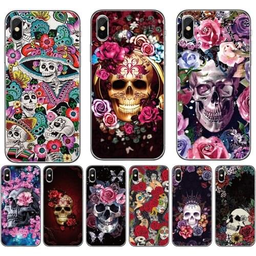 For OPPO Reno 4 5G 3 pro 4G 2 2Z 10X zoom Cover Skull flower Painted Soft Silicon TPU protection Phone case Coque