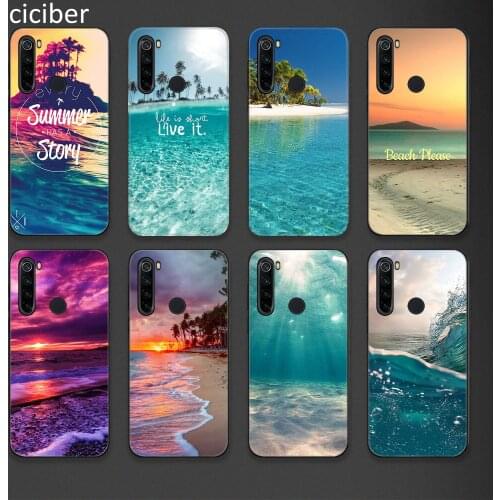 Beach Sea Phone Case for Xiaomi Redmi Note 10 9 8 7 8T Pro Mi Note 11 10 9 10T Pro Lite Poco X3 F3 M3 Soft Silicone Black Fundas