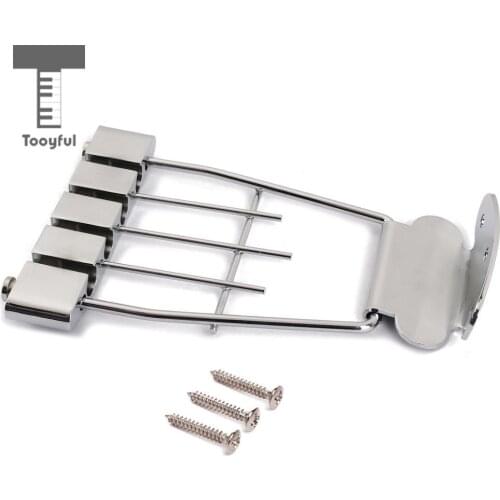 Tooyful Chrome 4 String Trapeze Tailpiece for Archtop Jazz Bass Guitar Parts