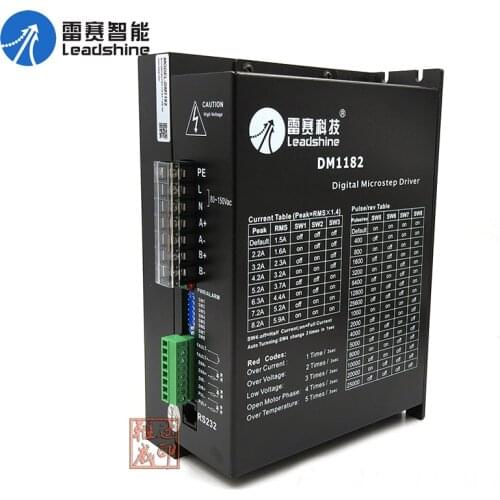 DM1182 Leadshine Digital Microstep Driver CNC Stepper Drive 2 phase 2.2~8.2A 60~130VAC Matching Nema34 42 Motor