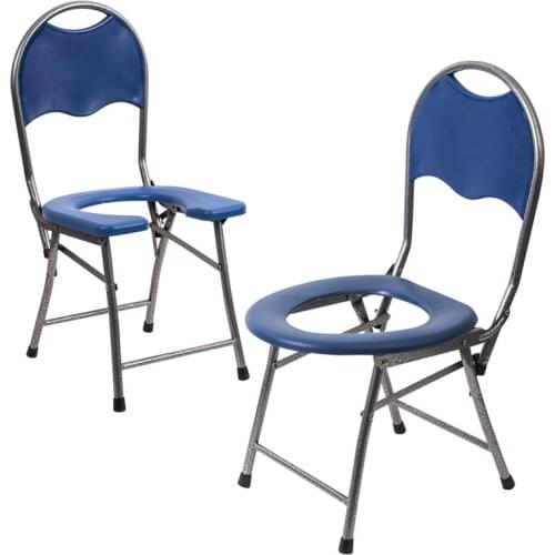 Cheap Simple Toilet Chair with Backrest Foldable Potty Chair Portable Mobile Toilet Seat For Elderly 150kg Bearing