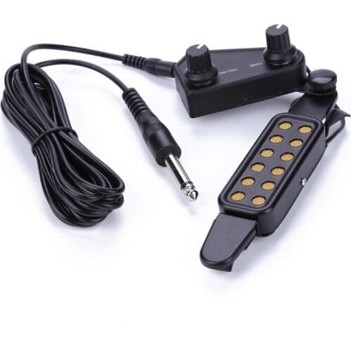 Adjustable Volume 12 Hole Sound Pickup Microphone Wire Amplifier Speaker for Acoustic Guitar With Connection Wire Guitar Parts
