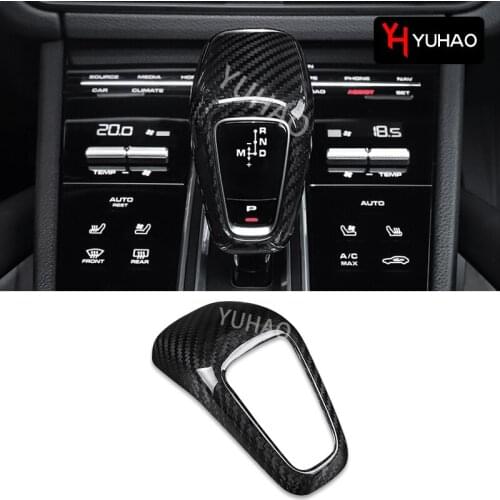 For Porsche Cayenne Panamera Car Shift Head Car Interior Modification Accessories Carbon Fiber Decorative Protective Stickers