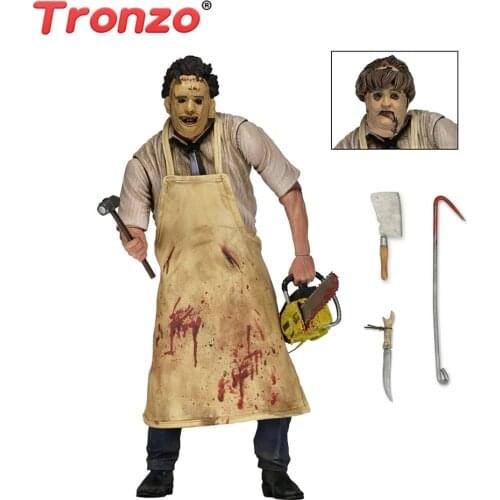 Tronzo NECA Action Figure Horror Movie Texas Chainsaw Massacre Leatherface Movable Figure PVC Model Toy Scary Killer Figurine