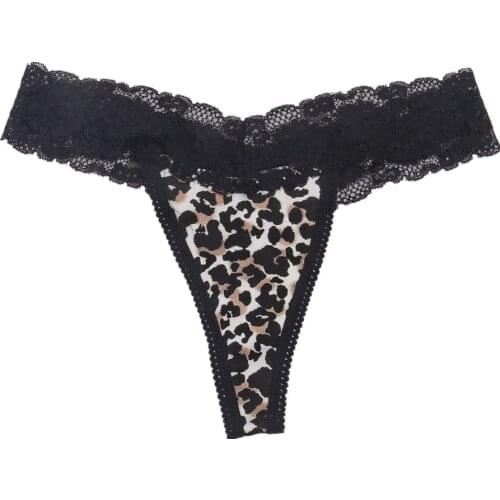 Cotton Thong V-String Bikini Panties Underwear Women Sexy Lingerie Spain Style G-String Micro String Leopard Cute Girls