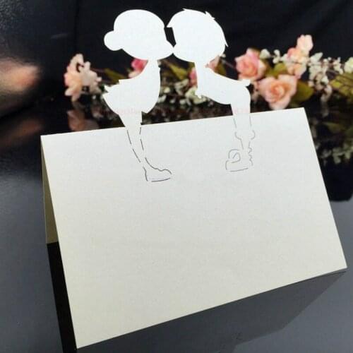 10pcs Laser Cut Boy Girl Shape Seat Card Table Name Card Wedding Party Place Card Wedding Decoration Birthday Supplies 6z