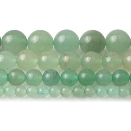 2/3/4/6/8/10/12mm Natural Stone Green Aventurine Round Loose Beads 15" Strand Pick Size For Jewellery Making DIY Bracelet