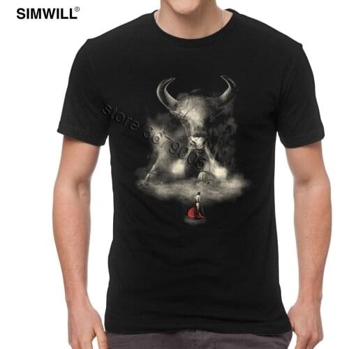 Cool Spanish Bullfighting Shirts Men Novelty Short Sleeve Cotton Tees Crew Neck Matadors Match T Shirt Graphic Print T- Shirt