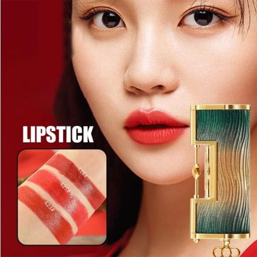 3 Color Chinese Cultural Style Matte Lipstick Set Velvet Lip Glaze Color Charm Waterproof Long Lasting Non-fading Lip Makeup