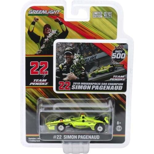 Greenlight cars 1/64 22# Simon Pagenaud 2019 Indianapolis 500 winner Collect alloy die-casting car model toys