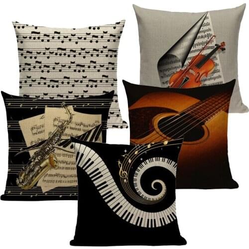 Zipper Top Quality Stripes Village Floral Velvet Violin Notes Sofa Beds 45Cmx45Cm Square Sofa Bed Car Handmade Pillow Cover