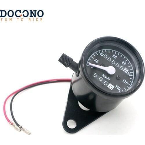 Motorcycle Universal Speedometer Odometer 12V Motorbike Dual Speed Meter LED Indicator Light Tachometer Autocycle Cafe Racer